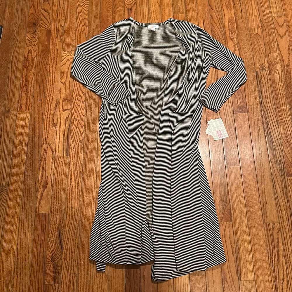LulaRoe Sarah Cardigan - black and white stripe